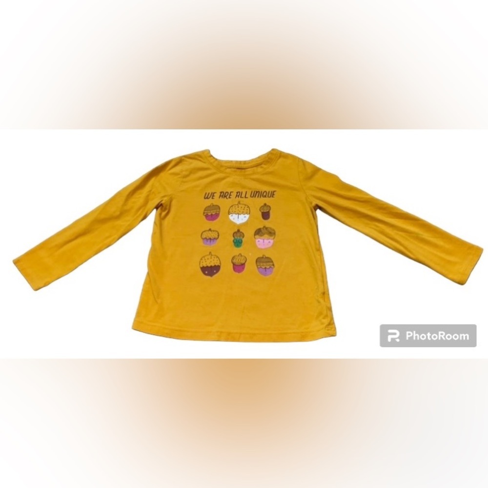 Cat & Jack We Are All Unique Long Sleeved Shirt-Girl’s Size 5T-Acorns Yellow